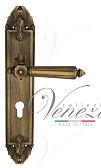 Дверная ручка Venezia на планке PL90 мод. Castello (мат. бронза) под цилиндр